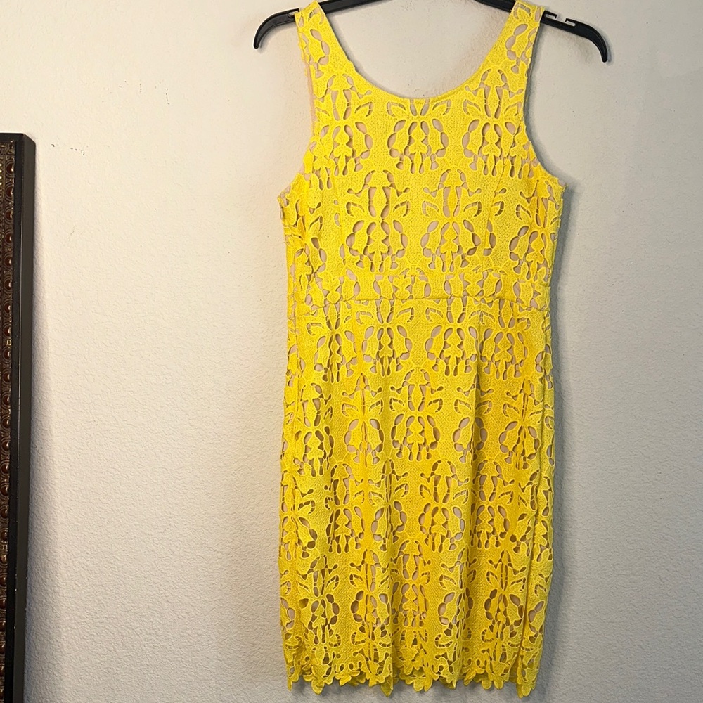 Banana Republic‎ Sunny Yellow Lace Mini Dress - Picture 8 of 9